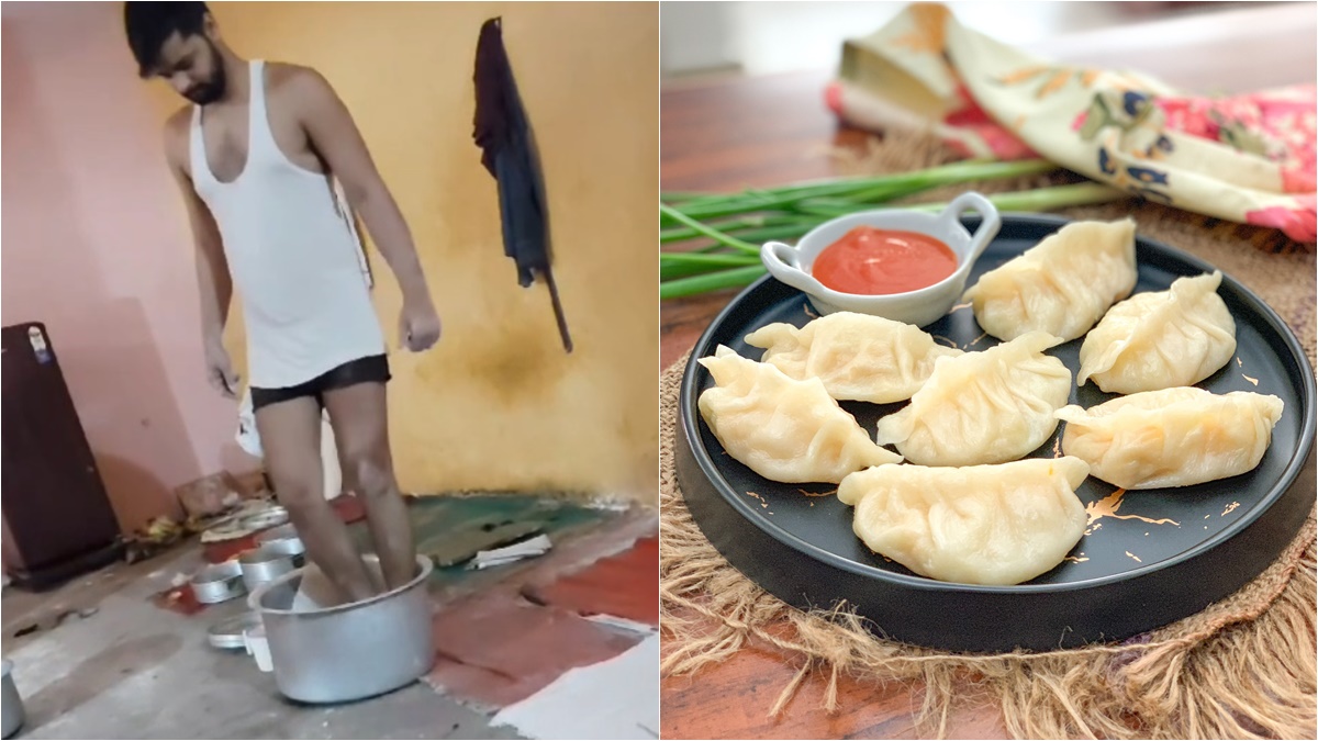 कहीं आप भी तो नहीं खा रहे पैर से गूंथे हुए आटे का मोमोज? इस शख्स के ठेले पर रहती है ग्राहकों की भीड़, अब बनाने का तरीका देख कर देंगे उल्टी