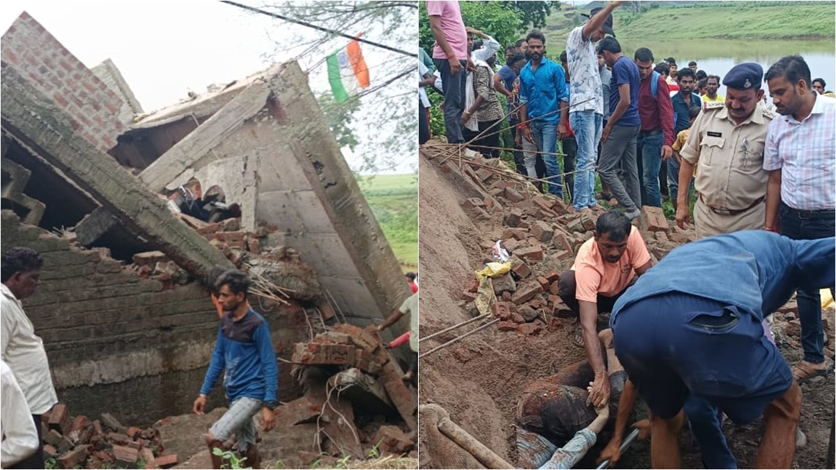 सिंगाजी महाराज का निर्माणाधीन मंदिर गिरा: मलबे में दबने से मजदूर की मौत, 4 घायल