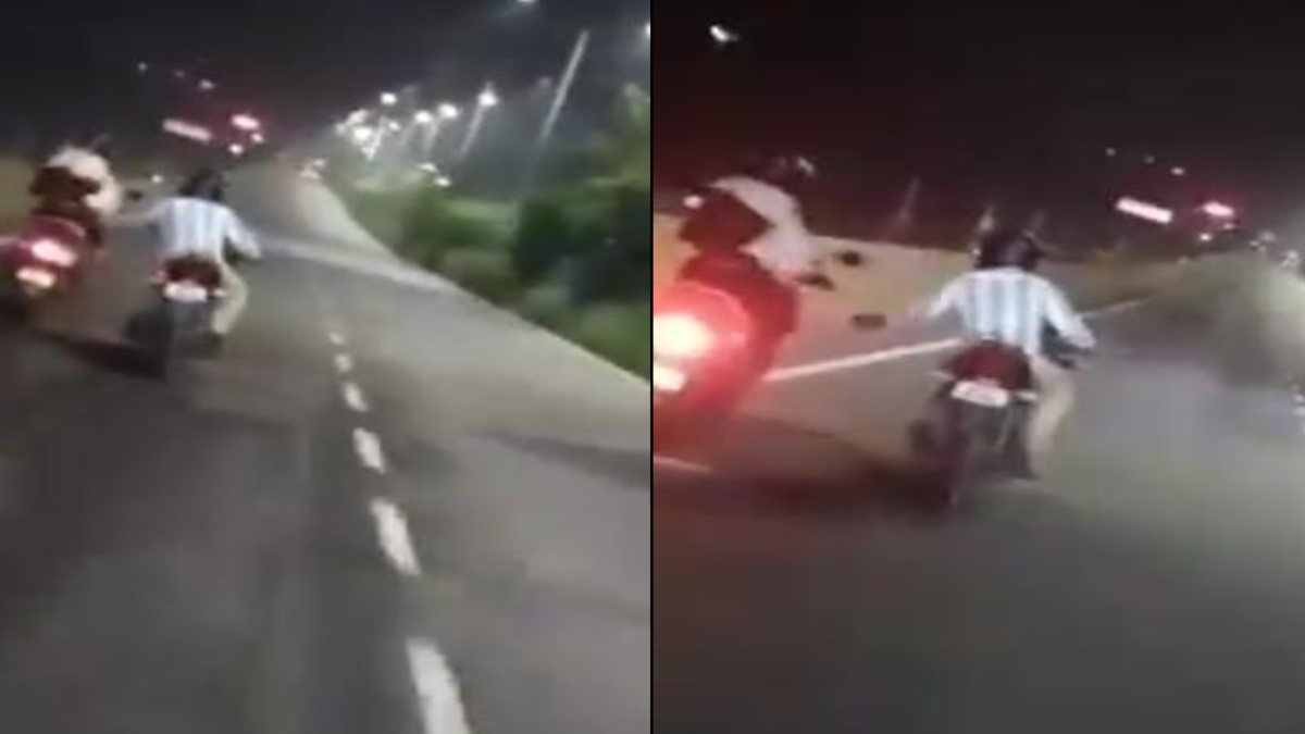 तहजीब के शहर में फिर बेअदबी: स्कूटी से जा रही लड़की को किया बैड टच, गिरते गिरते बची, VIDEO वायरल