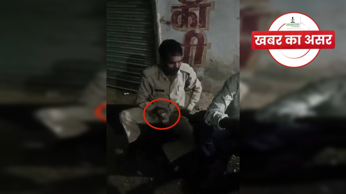 एक्शन में खाकी: शराबखोर पुलिसकर्मी को किया सस्पेंड, वर्दी पहन खुलेआम छलका रहा था जाम