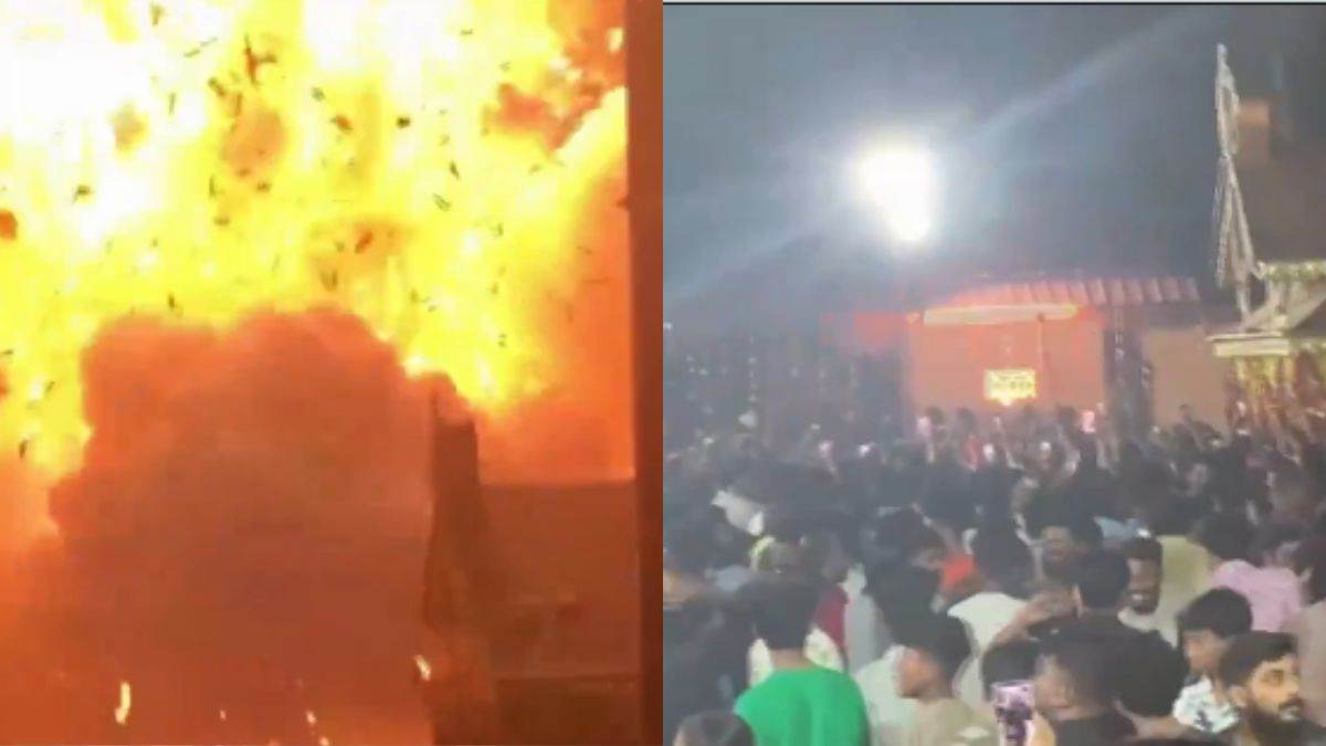 केरल मंदिर उत्सव में बड़ा हादसा,आतिशबाजी के दौरान 150 से ज्यादा घायल ; 8 की हालत गंभीर