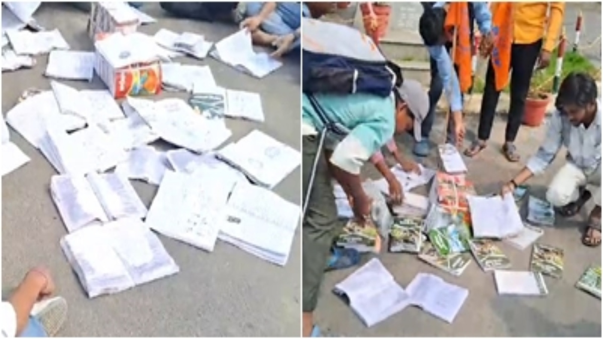 पीएम एक्सीलेंस कॉलेज में ABVP का प्रदर्शन: लाइब्रेरी में रखी किताबें बारिश से हुई खराब, छात्रों और प्राचार्य के बीच हुई बहसबाजी