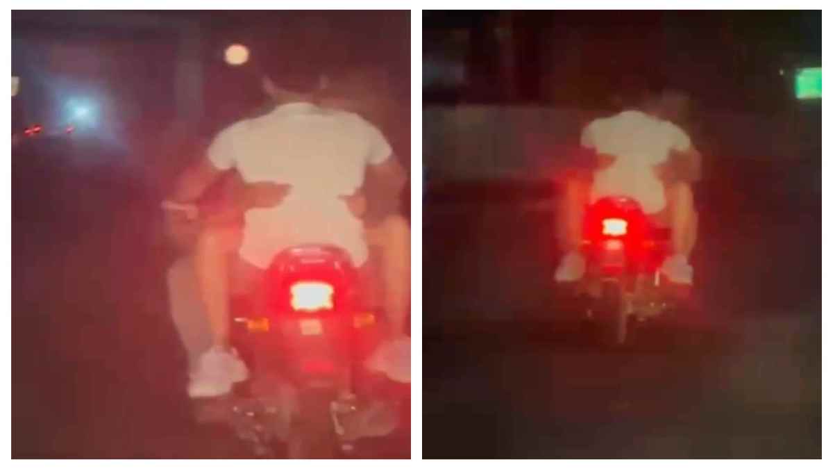 मिनी बॉम्बे में चलती बाइक पर प्रेमियों का ‘रोमांस’, सोशल मीडिया पर वायरल हुआ Video