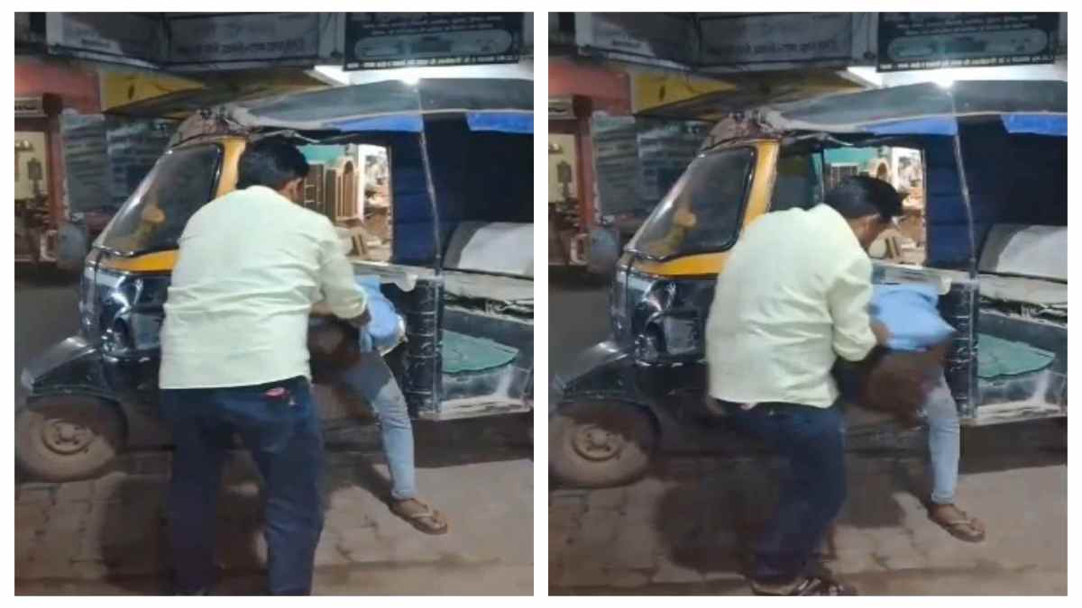 गाड़ी टकराने के विवाद पर ऑटो चालक को जमकर पीटाः पिटाई का वीडियो वायरल