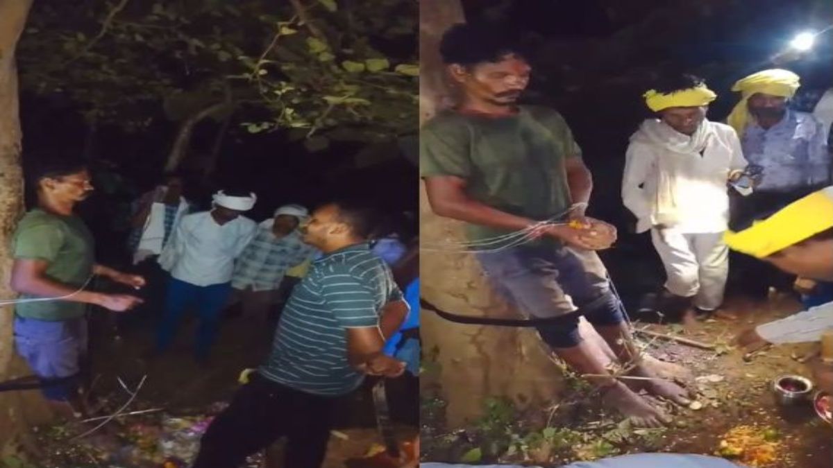 अंधविश्वास की पराकाष्ठा: युवक के शरीर में डायन प्रवेश कराकर उससे बात करते तांत्रिक का वीडियो वायरल