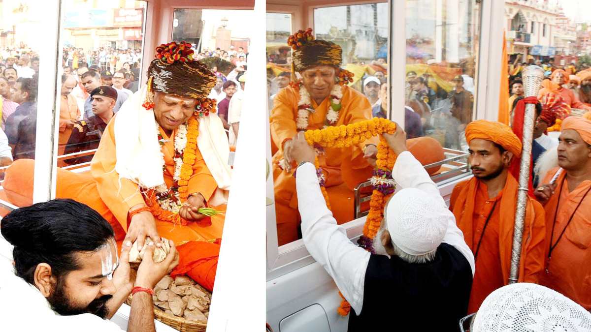 रथ पर निकले गोरक्षपीठाधीश्वर योगी आदित्यनाथ, मुस्लिम समाज ने किया स्वागत, जगह-जगह हुई पुष्प वर्षा