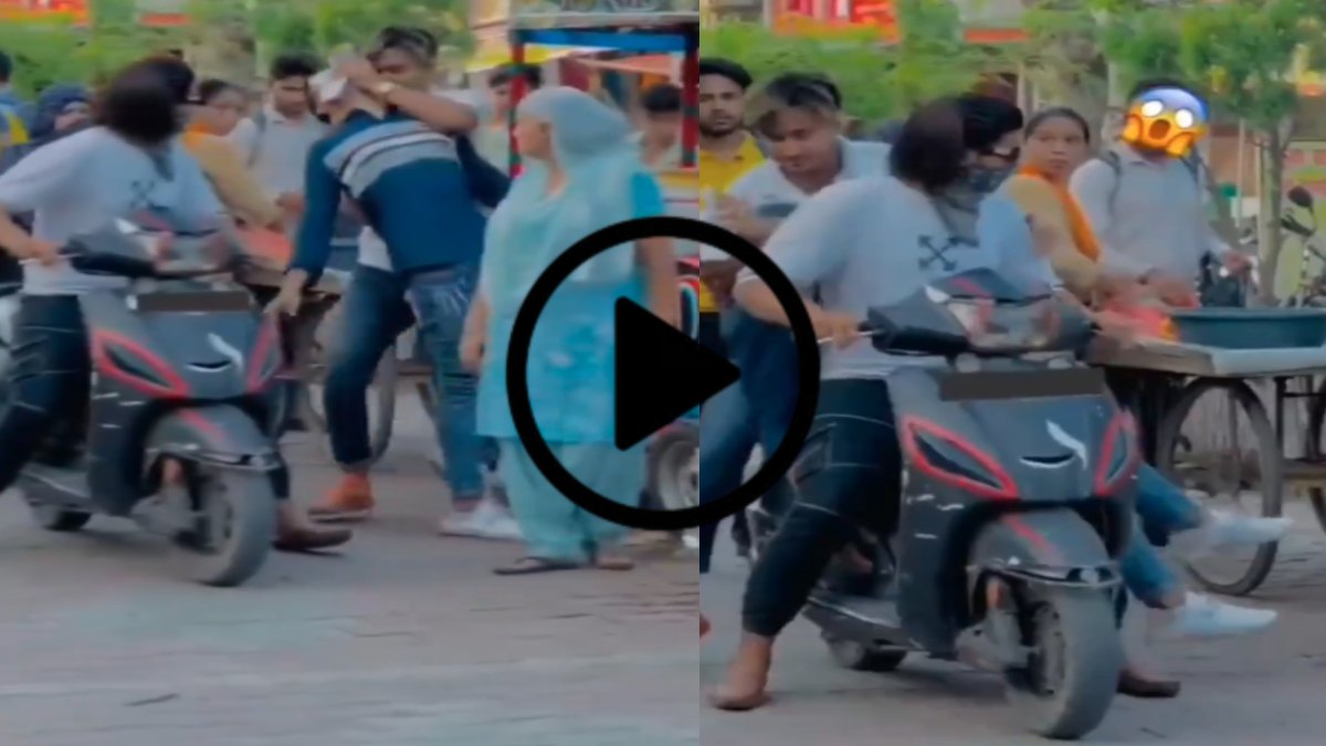 स्कूटी पर दो युवक, ठेले पर खड़ा लड़का, कर दिया ये काम: मंजर देख घबराए आसपास के लोग