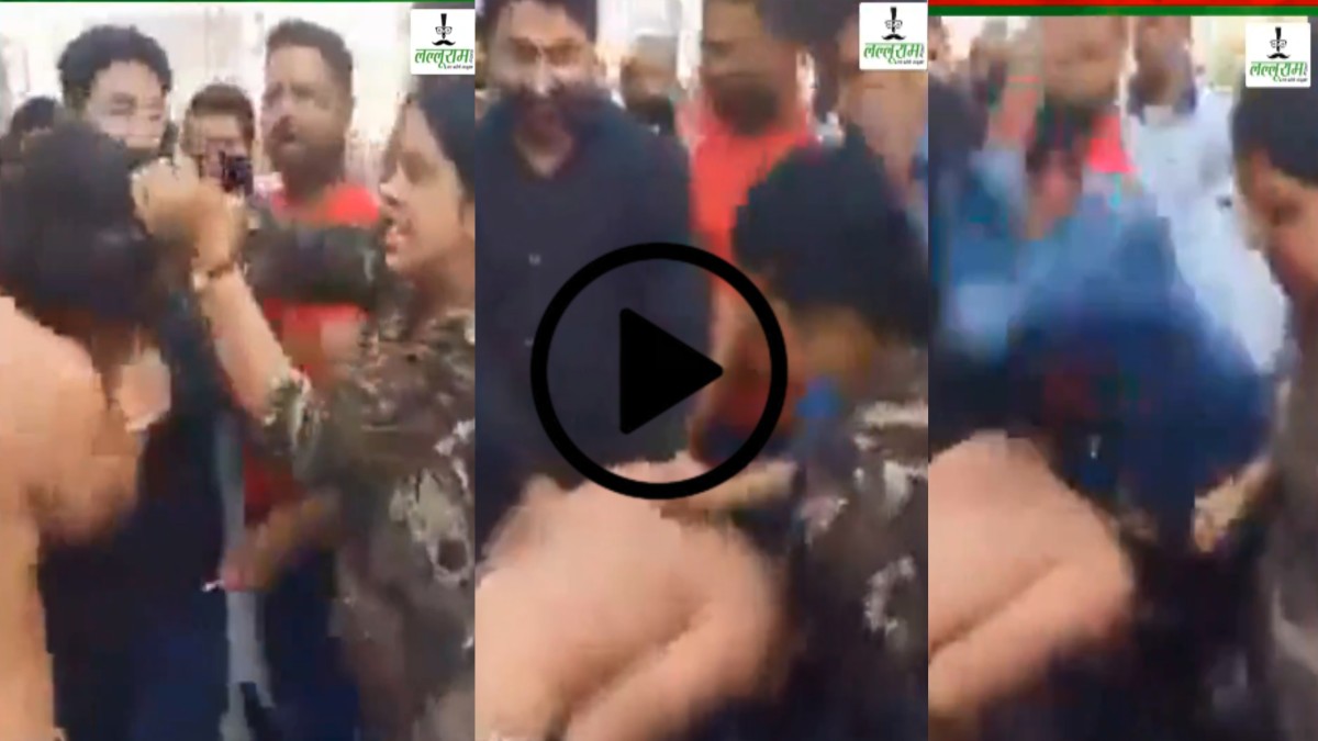 सरे राह अर्धनग्न कर पिटाई : भरे बाजार में महिला ने कर दी धुनाई, भीड़ ने भी चलाए लात-घूसे, आरोपी बोला- कितना मारोगी मैडम… गलती हो गई…