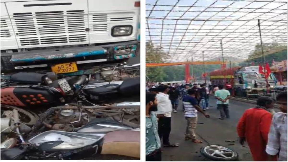 बंजारी माता मंदिर के पास ट्रक का ब्रेक फेलः 16 बाइक और दो कार को कुचला, एक की मौत, 4 घायल, सड़क पर लगा लंबा जाम