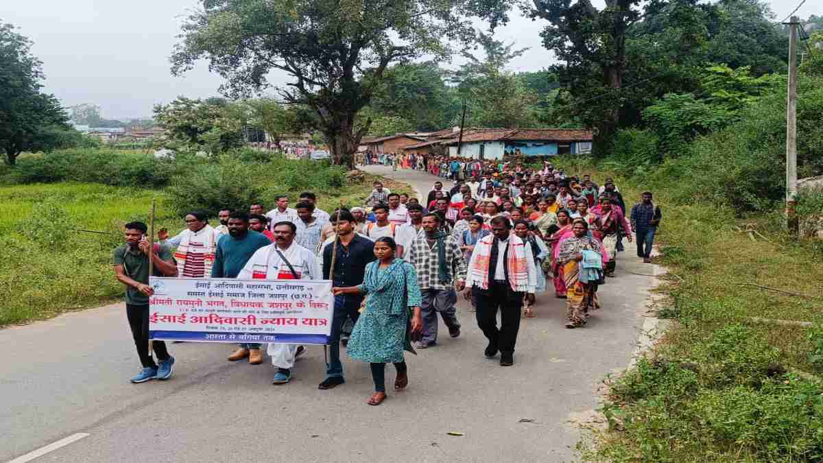 भाजपा विधायक रायमुनि के खिलाफ कार्रवाई की मांग, इसाई समाज ने निकाली पदयात्रा