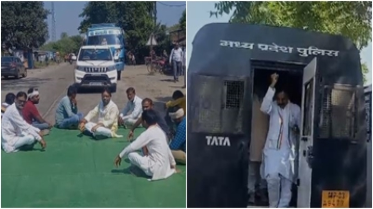 ग्राम पंचायतों के अधिकार छीनने पर कांग्रेस का प्रदर्शन: दमोह में चक्काजाम, राजगढ़ में पूर्व विधायक गिरफ्तार 