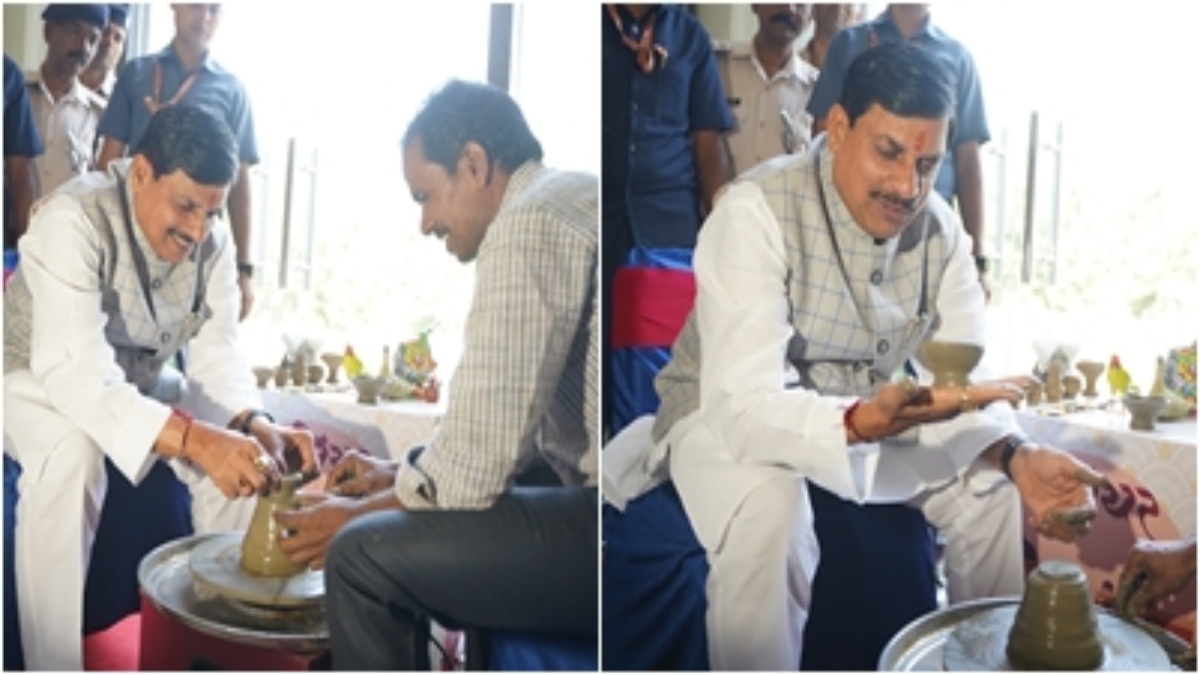 CM मोहन का दिखा अलग अंदाज: खुद अपने हाथों से बनाए मिट्टी के दिये, ‘Vocal For Local’ का दिया संदेश