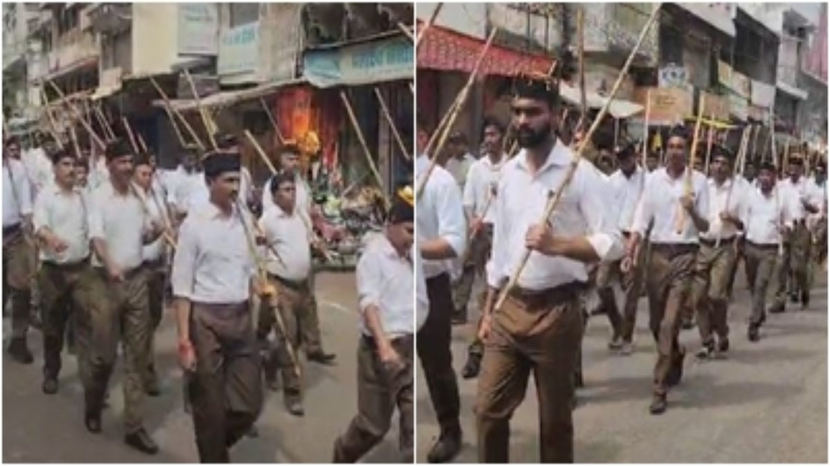 विजयादशमी पर RSS सदस्यों का पथ संचलन: स्वयंसेवकों ने ‘पराक्रम’ का किया सामूहिक प्रदर्शन, लोगों ने पुष्प वर्षा कर किया स्वागत