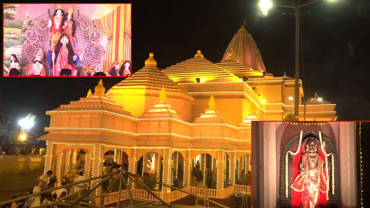 शारदीय नवरात्रि: रामायण की थीम पर तैयार हुआ मां दुर्गा का पंडाल, अयोध्या के श्री राम मंदिर की दिखेगी झलक, जन्म से लेकर धनुर्विद्या की लीलाओं का वर्णन