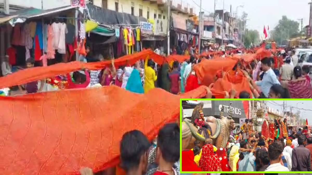 विश्व की सबसे बड़ी चुनरी यात्रा: 18 KM पैदल चलकर माता के दरबार पहुंचे श्रद्धालु, 12 सालों से हो रहा आयोजन