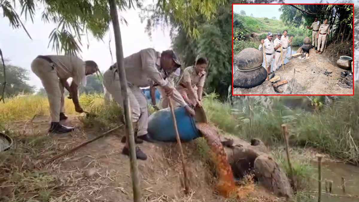 शराब के ठिकानों पर आबकारी टीम की दबिश: 48 लीटर अवैध कच्ची शराब जब्त कर नष्ट किए अड्डे, 4 पर FIR दर्ज