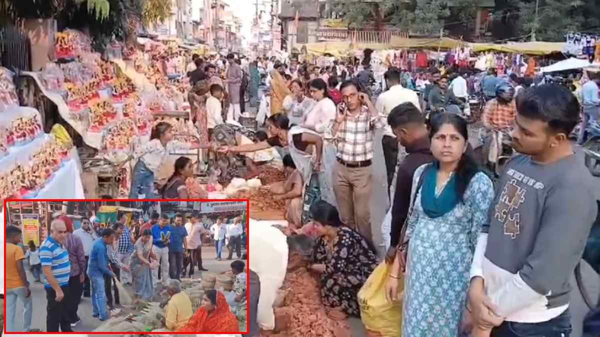 दिवाली पर गुलजार हुए बाजार: खरीदारी करने लोगों की उमड़ी भीड़, महापौर ने की पथ विक्रेताओं से खरीदी करने की अपील