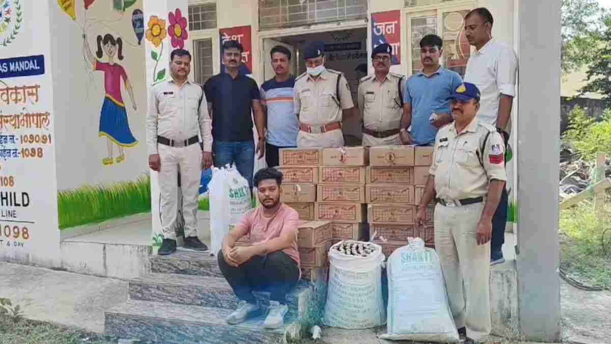 पुलिस की बड़ी कार्रवाई: 2 लाख की 38 पेटी अवैध शराब जब्त, एक गिरफ्तार, मुख्य आरोपी फरार