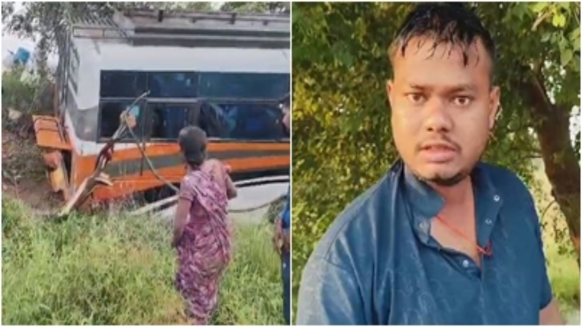 चलती बस में गुंडागर्दी: बदमाशों ने ड्राइवर को पीटा, स्टेयरिंग लॉक करने पर झाड़ियों में घुसी, कई यात्री घायल