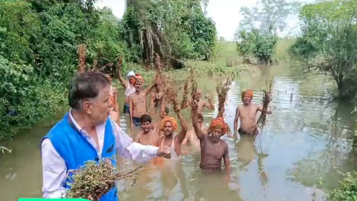 अन्नदाताओं पर प्रकृति की मार: बारिश के कारण सोयाबीन की फसल बर्बाद, सर्वे की मांग लेकर किसानों ने किया अर्धनग्न प्रदर्शन