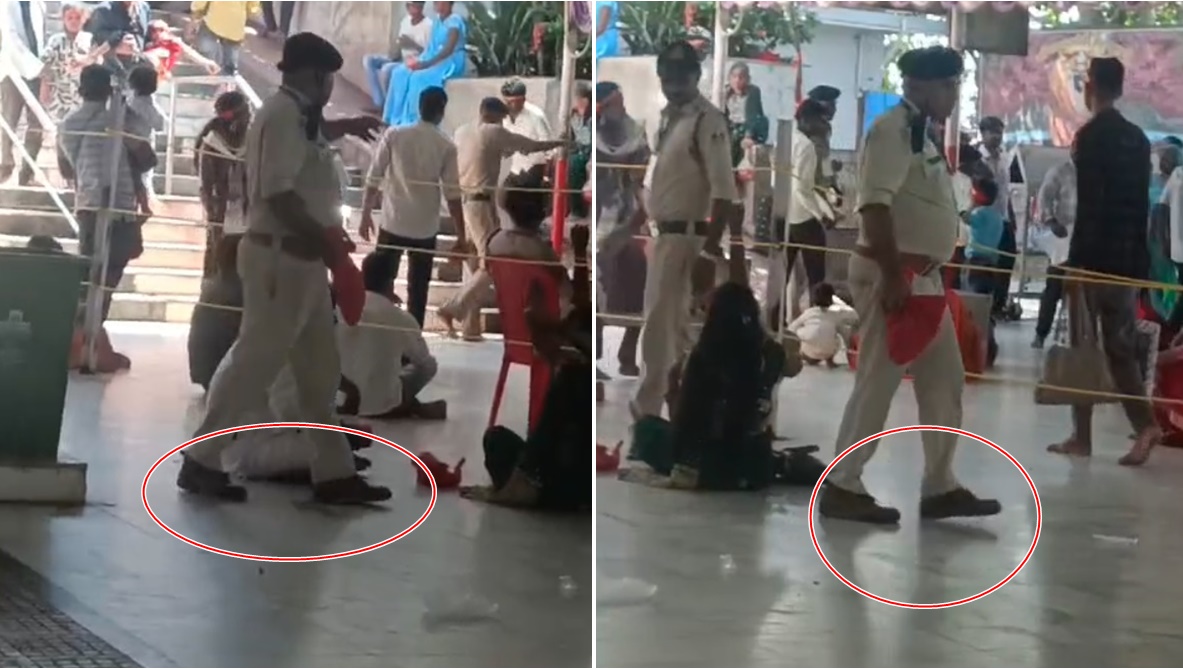 SI ने नहीं माना SP का आदेश: जूते पहनकर मंदिर में की ड्यूटी, अब हुई ये कार्रवाई