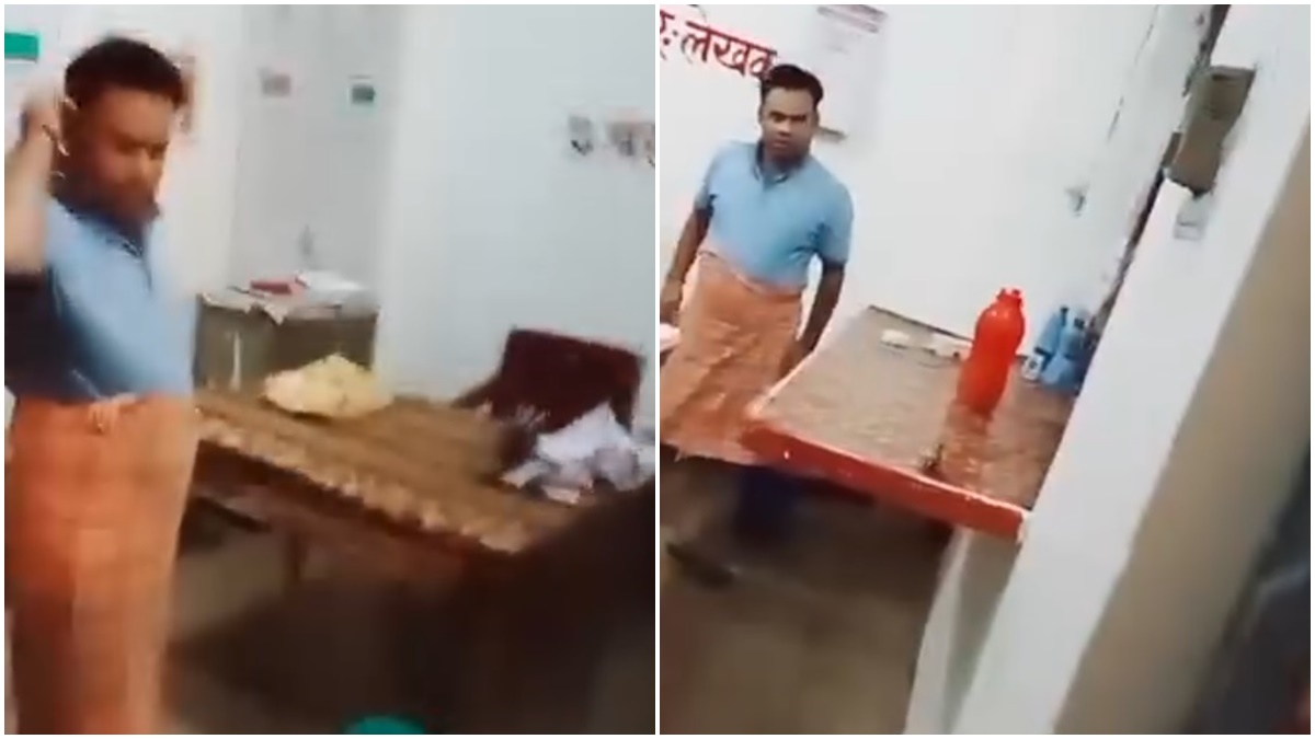 लुंगी पहनकर थाना प्रभारी कर रहे थे ड्यूटी, महिला से की अभद्रता, Video Viral