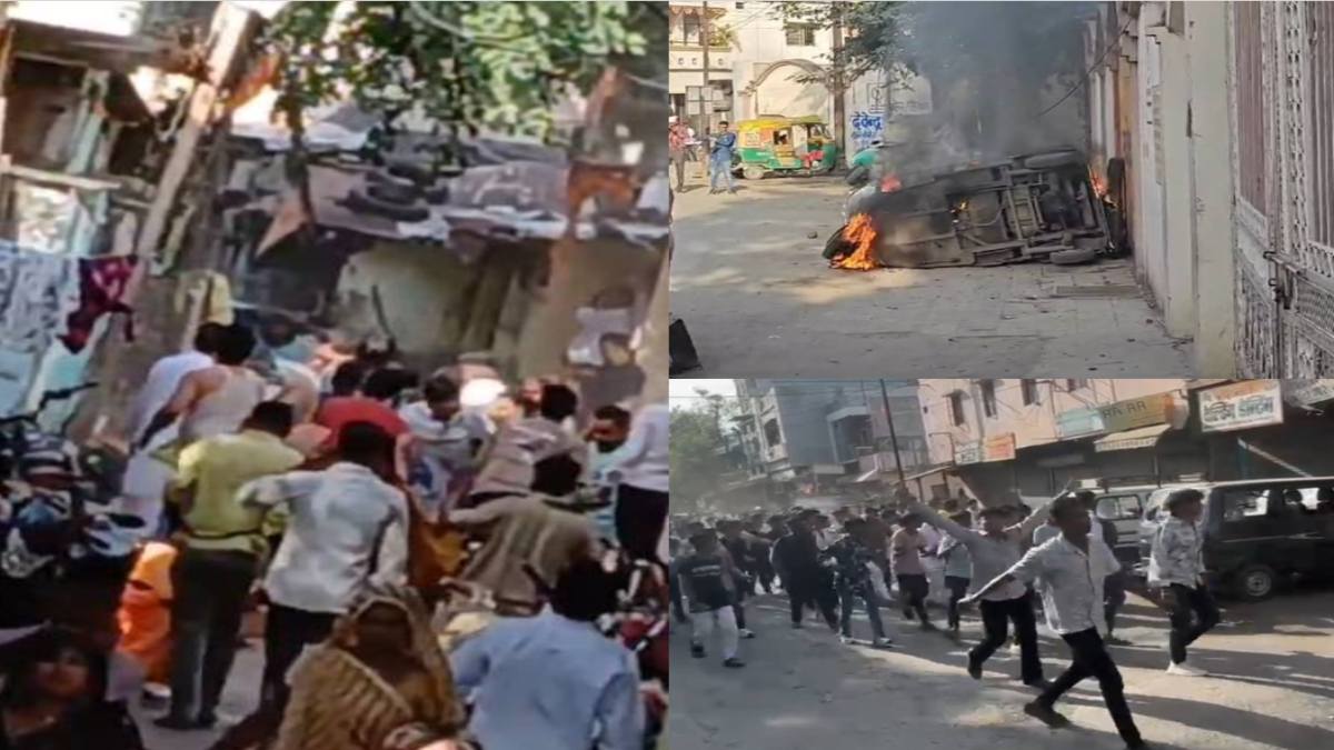 इंदौर में पटाखा फोड़ने को लेकर विवाद: जमकर हुआ पथराव, गाड़ियों में तोड़फोड़ और आगजनी, बड़ी संख्या में पुलिस बल तैनात