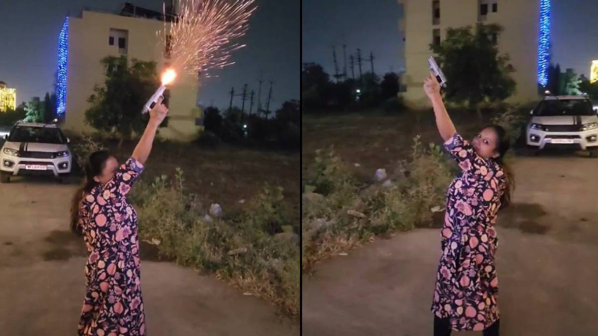 ‘टाइट हाथ से एक ही बार दबाना बस…’ महिला का हवाई फायर करते VIDEO वायरल, गोली की आवाज सुन कॉलोनीवासियों में दहशत