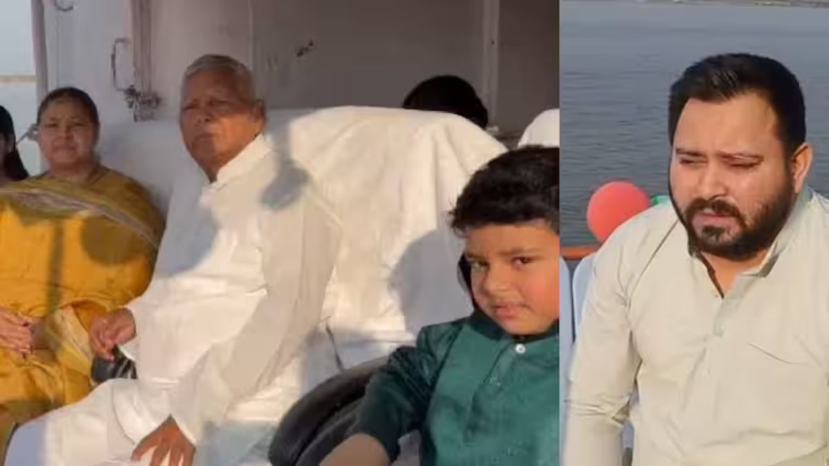 तेजस्वी और मीसा के साथ लालू यादव ने किया छठ घाटों का भ्रमण, छठ व्रतियों का किया अभिवादन