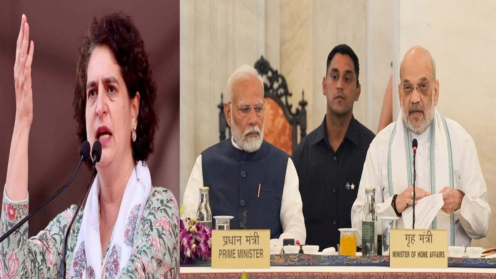प्रियंका गांधी ने दी PM मोदी और अमित शाह को खुली चुनौती, कहा- मंच से ऐलान करें…