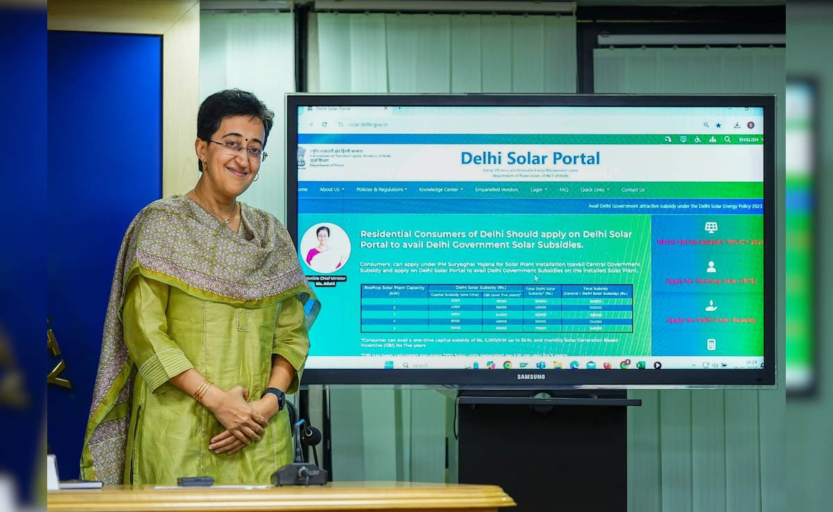 CM आतिशी ने दिल्ली सोलर पोर्टल किया लांच, 400 यूनिट से अधिक बिजली खपत पर उपभोक्ताओं का बिल होगा जीरो