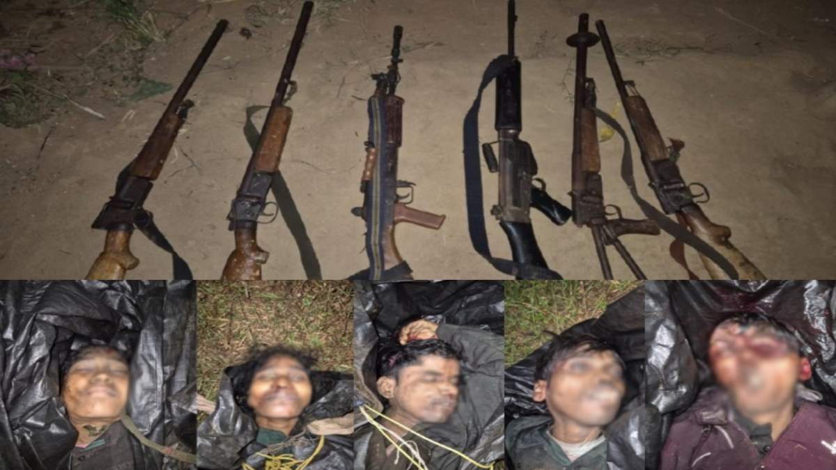 अबूझमाड़ मुठभेड़ अपडेट : 2 महिला समेत 5 वर्दीधारी नक्सलियों के शव को लेकर पहुंचे जवान, सर्चिंग में हथियारों का जखीरा भी बरामद