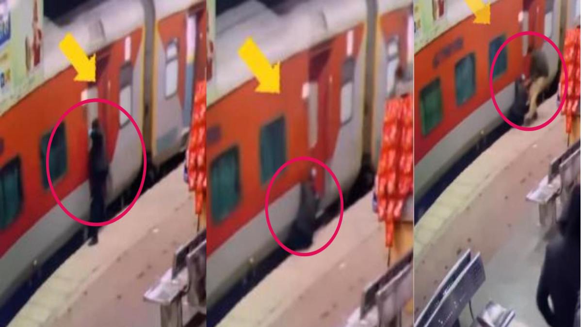 लगता है यमराज छुट्टी पर थे…चलती ट्रेन और प्लेटफार्म के बीच में फंसा युवक, ‘देवदूत’ बनकर RPF कर्मी ने बचाई जान, देखें VIDEO