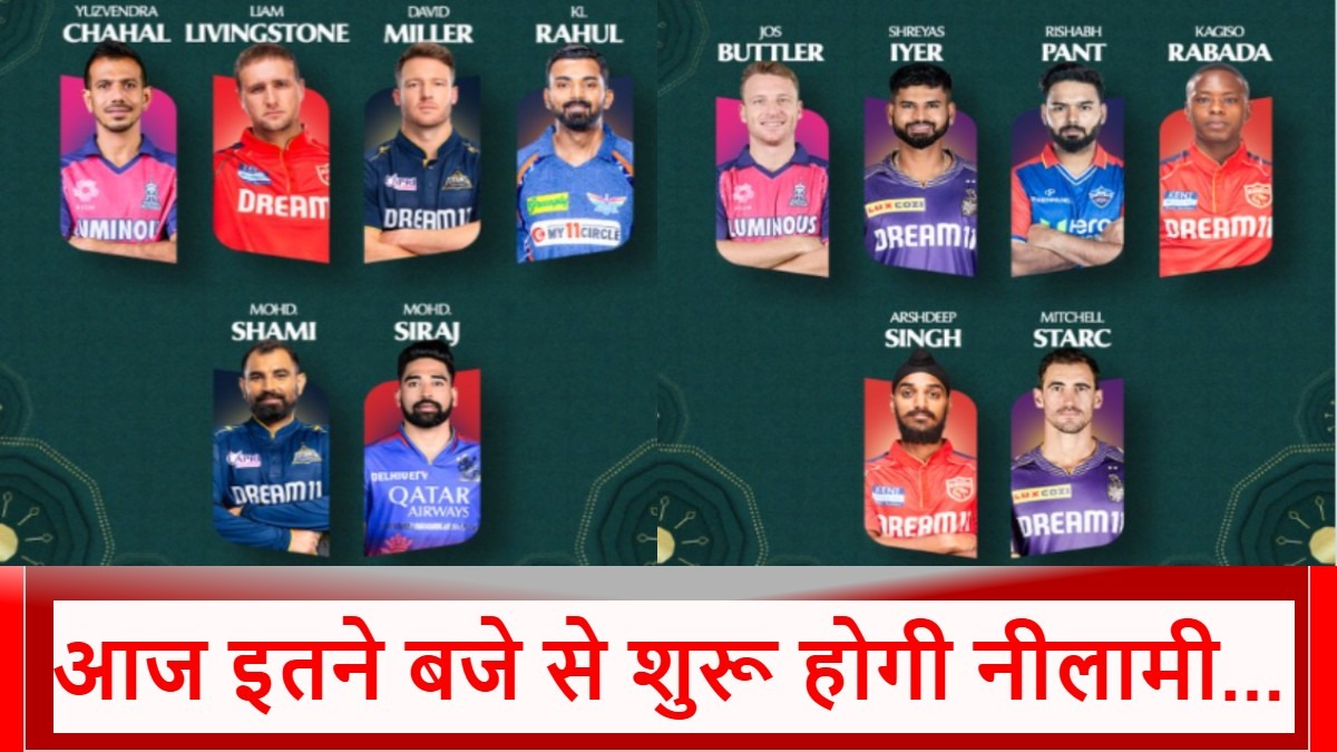 IPL 2025: नीलामी में सबसे पहले इन 12 धुरंधरों पर लगेगी बोली, आज ही मिलेगा सबसे महंगा प्लेयर! देखें लिस्ट