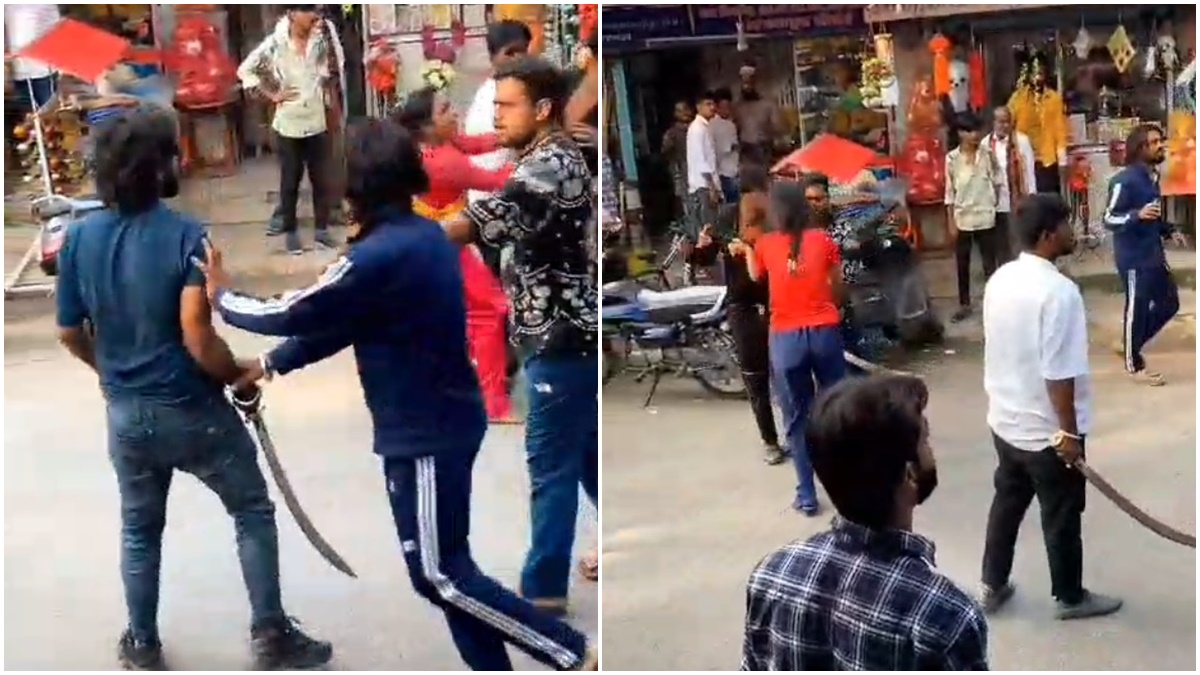 बीच बाजार चली तलवार: बदमाशों ने दिन दहाड़े फैलाई दहशत, Video Viral