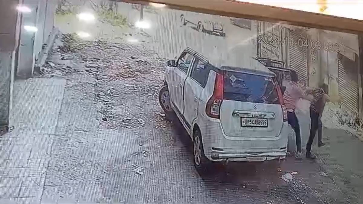 बिल्डर की किडनैपिंग के प्रयास का CCTV आया सामने: 4 नवंबर को दिनदहाड़े हुई थी वारदात
