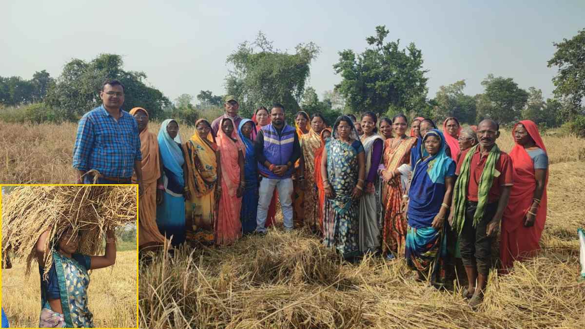स्वास्थ्य विभाग की अनोखी पहल: धान कटाई कर रहे किसानों को आंखों की बीमारियों से बचाने बांट रहे चश्में