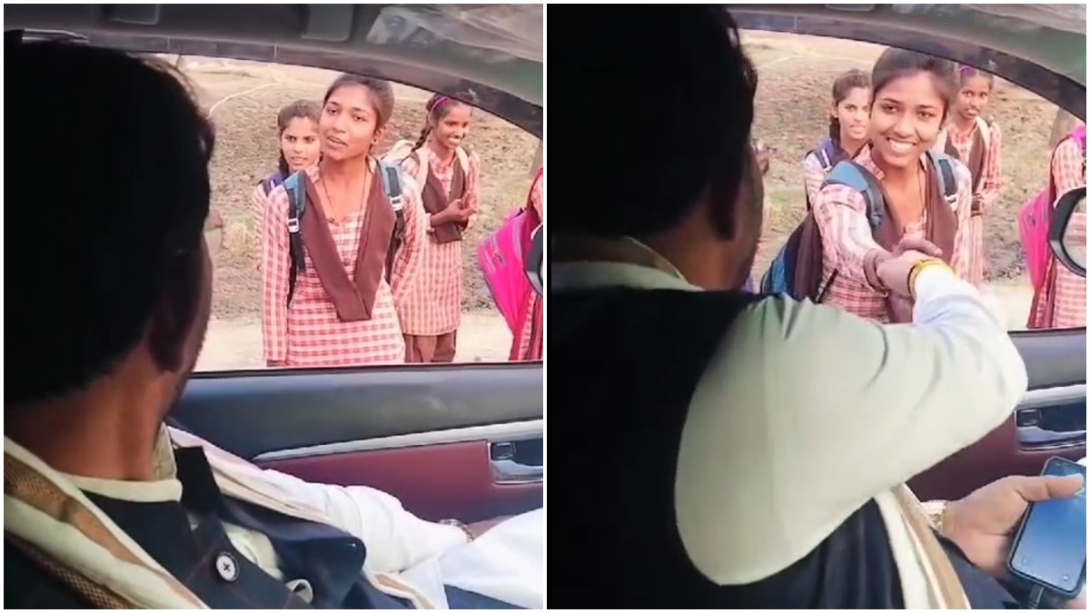 छात्राओं को देख मंत्री ने रुकवाया काफिला, पैदल चलने की पूछी वजह, बच्चियों की शिकायत सुनकर किया ये वादा, Video Viral