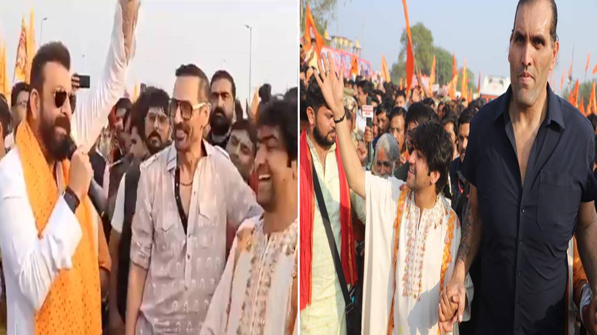 पंडित धीरेंद्र शास्त्री की पदयात्रा में ‘संजू बाबा’: जमीन पर बैठकर ली चाय की चुस्की, कहा- मुझे अपने साथ ऊपर चलने कहेंगे तो…, मंत्री कैलाश और द ग्रेट खली भी हुए शामिल