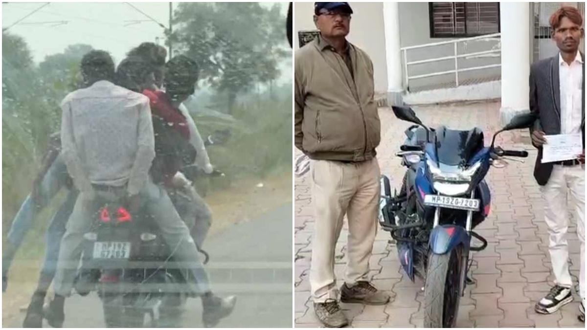 सतना में स्टंटबाजी पर कार्रवाई: पुलिस ने लगाया 3800 रुपए का जुर्माना, बाइक जब्त