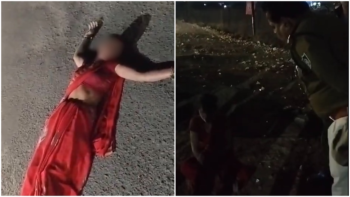 नशेड़ी महिला का उत्पात: लड़खड़ाती हुई सड़क पर घूमती रही, पुलिस को पुकारने लगी पापा, Video Viral