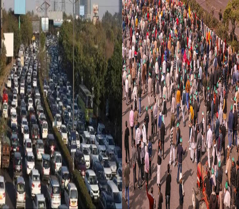 किसान आंदोलन की वजह से नोएडा-दिल्ली के बीच कई रास्ते बंद, चिल्ला बॉर्डर, डीएनडी फ्लाईवे पर जाम , ट्रैफिक एडवाइजरी जारी