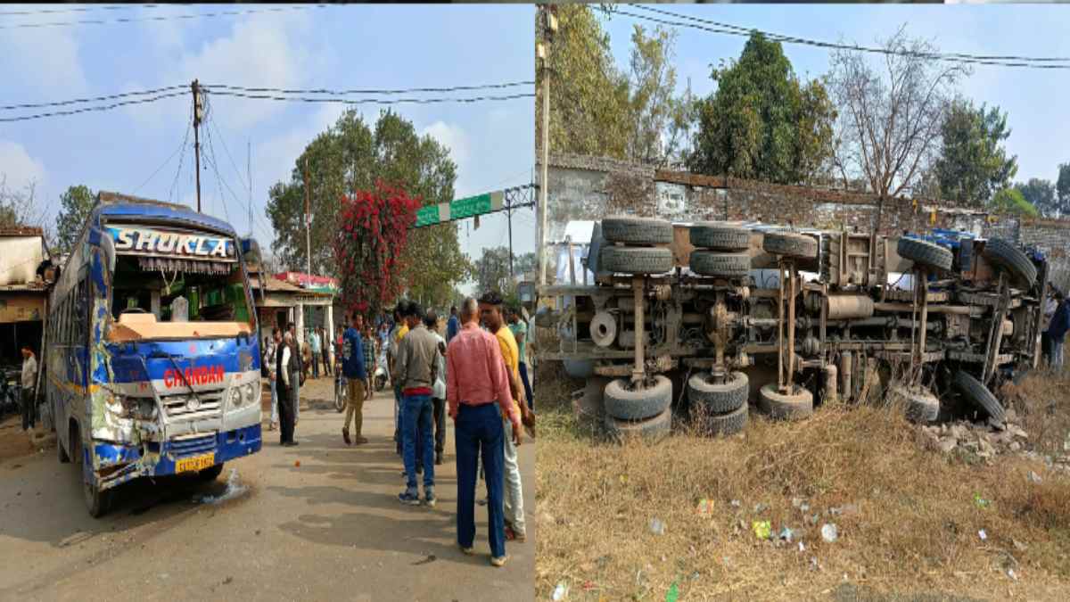 CG Accident : ट्रक और यात्री बस के बीच जोरदार भिड़ंत, दर्जन भर यात्री हुए घायल, ड्राइवर फरार…