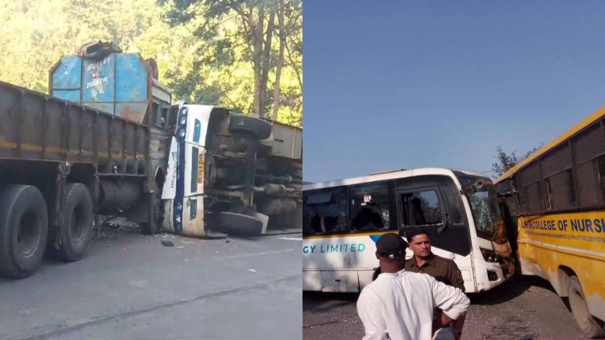 छत्तीसगढ़ में नहीं थम रहा रफ्तार का कहर… बस और ट्रक की भिड़ंत में 15 घायल, इधर दो बसों की टक्कर से दर्जनों चोटिल