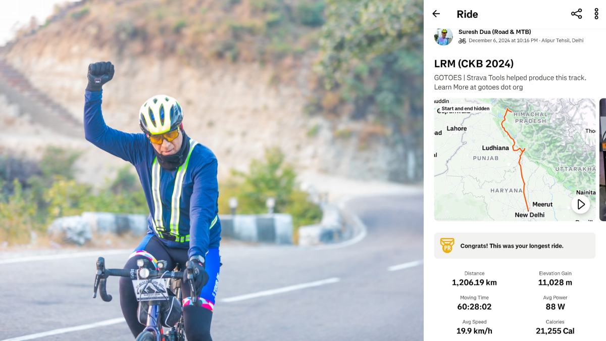 रायपुर के सीनियर साइकिलिस्ट सुरेश दुआ ने 93 घंटों में किया साइकिल से 1200 किमी का सफर