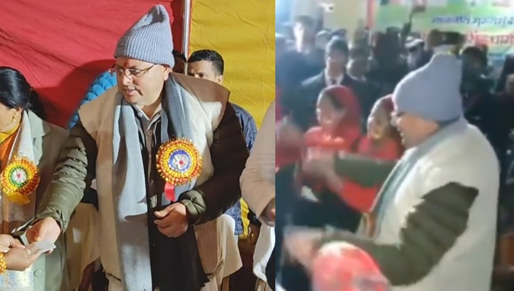 सारी गांव पहुंचे सीएम धामी, सरकारी योजनाओं का लिया फीडबैक, ग्रामीणों के साथ किया झुमैला नृत्य