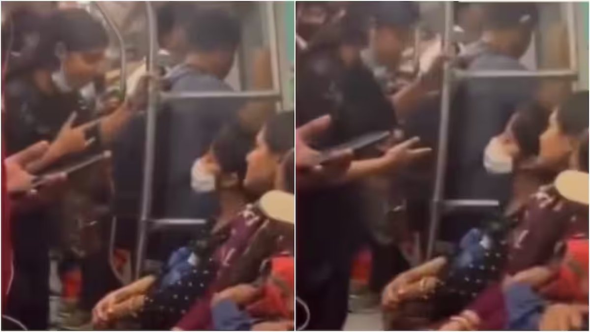 दिल्ली पुलिस में हैं मेरा BF… Delhi Metro में लड़की ने दी धमकी, लड़ाई का Video हुआ वायरल