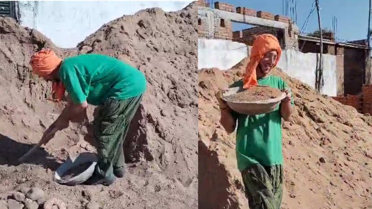 इटली से भारत घूमने आए पर्यटक ने निर्माण कार्य में बटाया हाथ, कई तगाड़ी रेत भर कर डाली, लोगों की तारीफ भी की