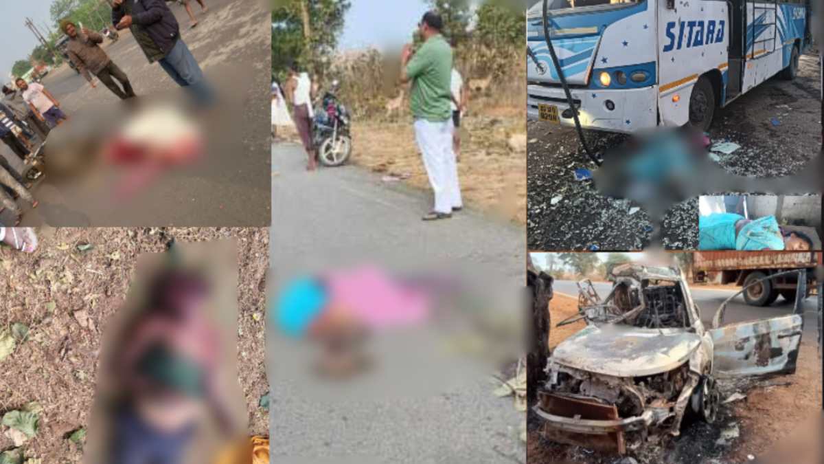 छत्तीसगढ़ में हादसों का रविवार : 30 यात्रियों से भरी बस हुई हादसे का शिकार…  इधर तेज रफ्तार ट्रक ने बाइक सवार दंपत्ति को रौंदा, 6 ने गवाई जान