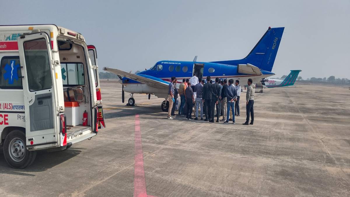 वरदान साबित हो रही पीएम श्री एयर एंबुलेंस सेवा, एयरपोर्ट से मरीज को किया गया एयरलिफ्ट